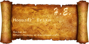 Hosszú Erika névjegykártya